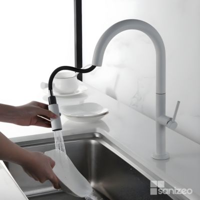 Mitigeur de Cuisine avec Douchette SAMOA Blanc Mat - GCE017/BL IMEX PRODUCTS