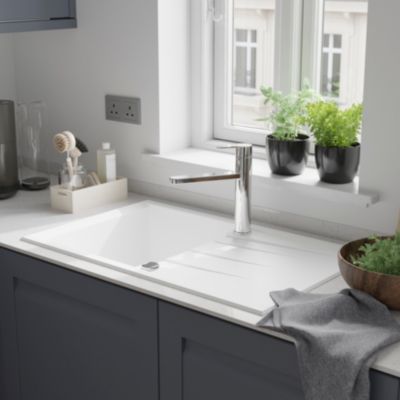 Mitigeur de cuisine chromé GoodHome Phoran