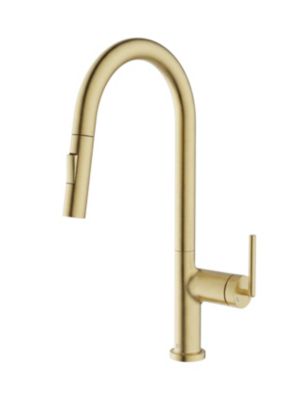 Mitigeur de cuisine doré avec douchette Essebagno Iconic