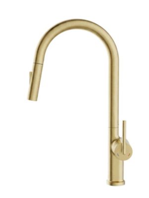 Mitigeur de cuisine doré avec douchette Essebagno Iconic