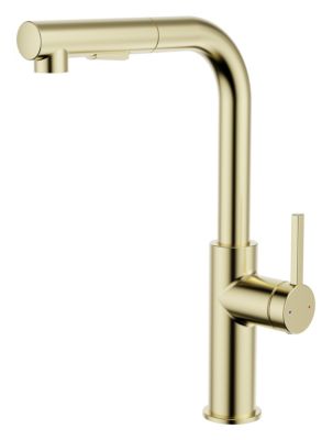 Mitigeur de cuisine doré avec douchette Essebagno Pure II