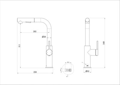 Mitigeur de cuisine doré Essebagno Pure II