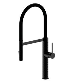 Mitigeur de cuisine à douchette mobile silicone noir mat Essebagno Architek