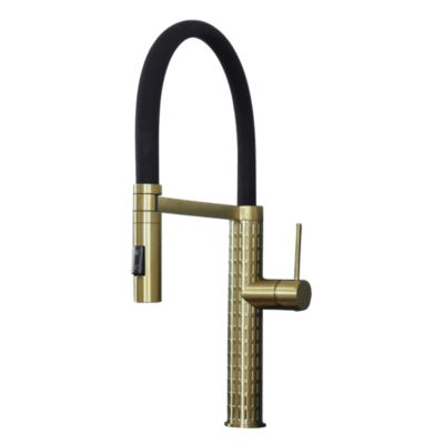 Mitigeur de cuisine à douchette mobile silicone or brossé Essebagno Architek