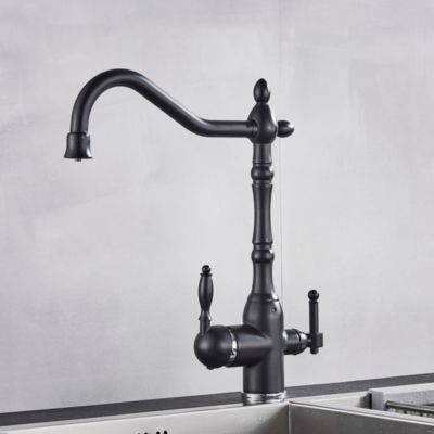 Mitigeur de Cuisine en Laiton Noir Mat Vintage