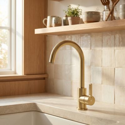 Mitigeur de cuisine en laiton or brossé Essebagno Milo