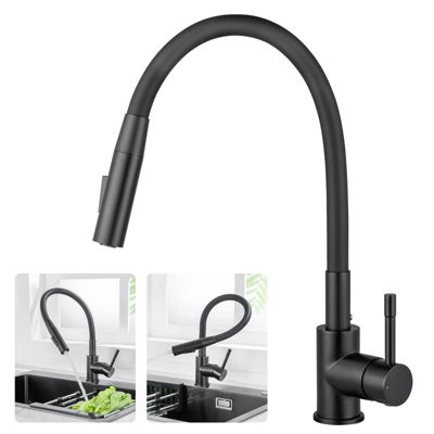 Mitigeur de Cuisine Flexible Noir,  CECIPA  MAX Robinet Cuisine Rabattable AVEC DEUX MODES D'EAU
