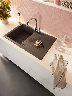 Mitigeur de cuisine haut en laiton chromé H.33,5 cm, Cooke & Lewis Katiki