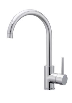 Mitigeur de cuisine haut en laiton chromé H.33,5 cm, Cooke & Lewis Katiki