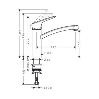 Mitigeur de cuisine inox Hansgrohe Mysport M