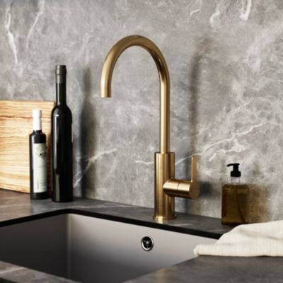Mitigeur de cuisine laiton doré brossé GoodHome Zanthe