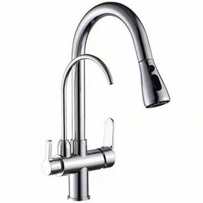 Mitigeur de cuisine,Mélangeur d'évier coulissant en laiton pour eau chaude et froide avec robinet d'eau potable