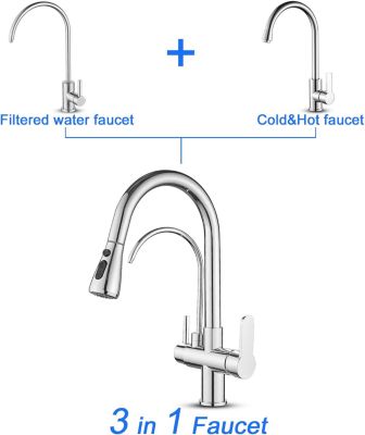 Mitigeur de cuisine,Mélangeur d'évier coulissant en laiton pour eau chaude et froide avec robinet d'eau potable
