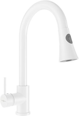 Mitigeur de cuisine Mexen Elia blanc avec bec rétractable 38 cm