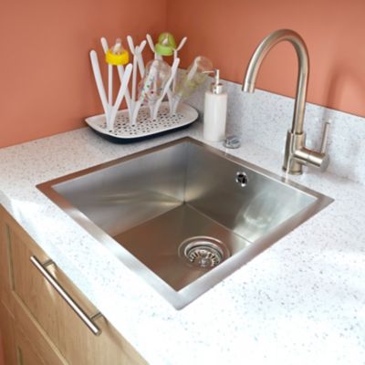 Mitigeur de cuisine nickel brossé, GoodHome Katiki