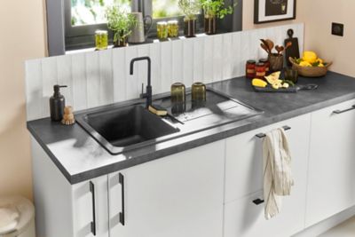 Mitigeur de cuisine noir GoodHome Argania