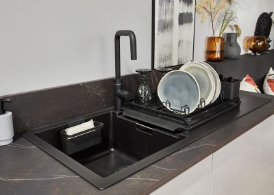 Mitigeur de cuisine noir GoodHome Argania