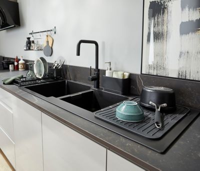 Mitigeur de cuisine noir GoodHome Argania