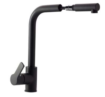 Mitigeur de cuisine noir mat avec douchette Kramer Groupe Nook