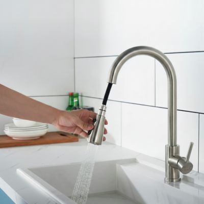Mitigeur D'évier BELZ Noir Mat – Pivotant, Flexible En Silicone, Montage Monotrou