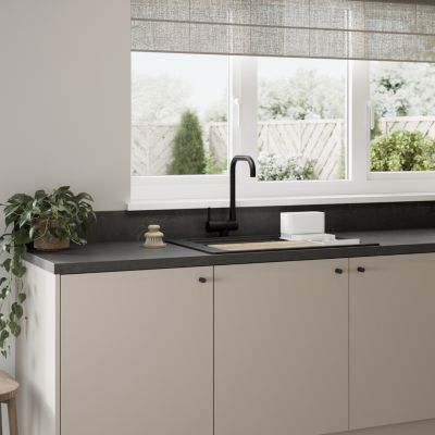 Mitigeur de cuisine rabattable noir mat GoodHome Deltana