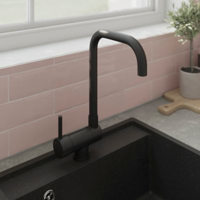 Mitigeur de cuisine rabattable noir mat GoodHome Deltana