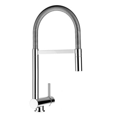 Mitigeur de cuisine Rabattable Sous Fenêtre 6 cm Chromé Robinet Bec Chromé Orientable Et Douchette 2 Jets Détachable
