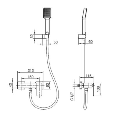 Mitigeur de Douche anti-calcaire Or Brossé IMEX PISA BDP048-5OC