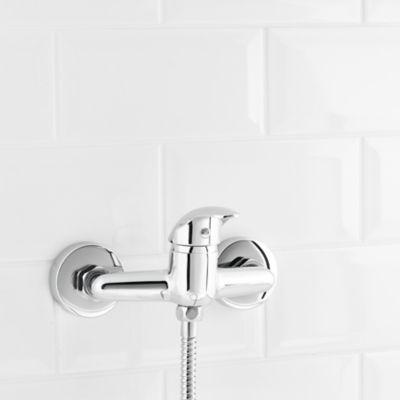 Mitigeur de douche entraxe 150 mm GoodHome Eidar en laiton chromé