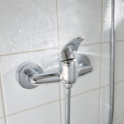 Mitigeur de douche entraxe 150 mm GoodHome Eidar en laiton chromé