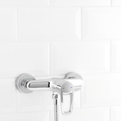 Mitigeur de douche entraxe 150 mm GoodHome Laugar en laiton chromé