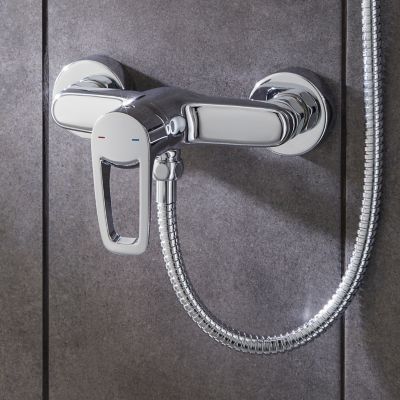 Mitigeur de douche entraxe 150 mm GoodHome Laugar en laiton chromé