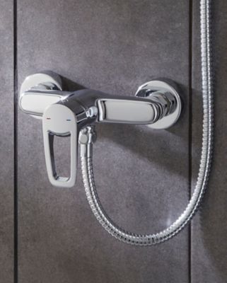 Mitigeur de douche entraxe 150 mm GoodHome Laugar en laiton chromé