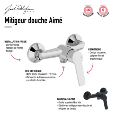 Mitigeur de douche JACOB DELAFON Aimé chrome