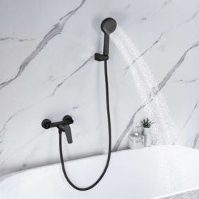 Mitigeur de douche mécanique avec douchette SKY BATH noir mat série NATURE