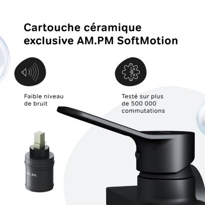 Mitigeur de douche mécanique Robinet Salle de Bain Noir Mat, FXA20022 X-Joy AM.PM