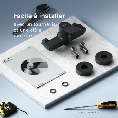 Mitigeur de douche mécanique Robinet Salle de Bain Noir Mat, FXA20022 X-Joy AM.PM