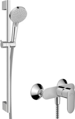 Mitigeur de douche mécanique avec douchette, flexible et barre réglable chrome Hansgrohe Vernis Blend