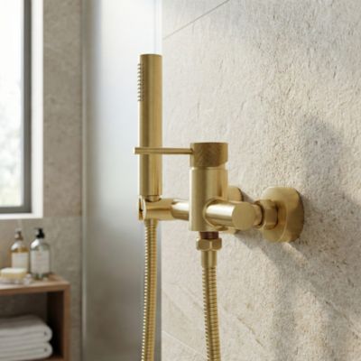 Mitigeur de douche mécanique, doré, GoodHome Owens