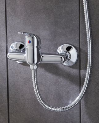 Mitigeur de douche mécanique entraxe 150 mm Arborg en laiton chromé