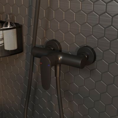 Mitigeur de douche noir GoodHome Cavally