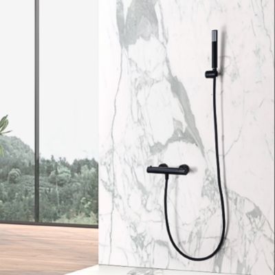 Mitigeur de Douche Thermostatique anti-calcaire Noir Mat IMEX GENOVA BTG053-5NG