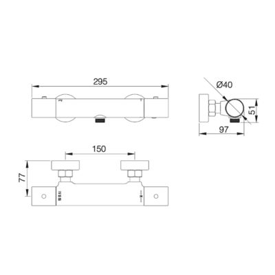 Mitigeur de Douche Thermostatique anti-calcaire Or Brossé IMEX MONZA BTM039-5OC