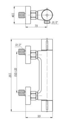 Mitigeur de douche thermostatique chromé Edouard Rousseau Garance