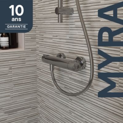 Mitigeur de douche thermostatique, chrome, GoodHome Myra