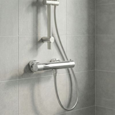 Mitigeur de douche thermostatique, chrome, GoodHome Owens