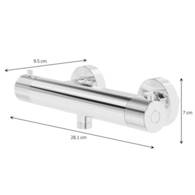 Mitigeur de douche thermostatique, chrome, GoodHome Owens