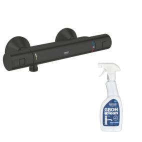 Mitigeur de douche thermostatique GROHE Precision Start noir mat + nettoyant