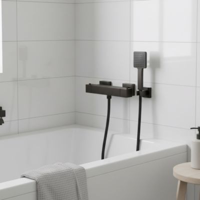 Mitigeur de douche thermostatique noir GoodHome Itasca