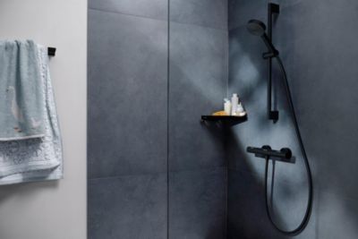 Mitigeur de douche thermostatique noir mat Hansgrohe Ecostat Life